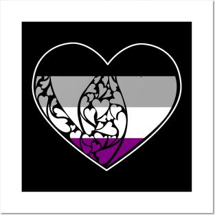 Asexual Flag LGBT+ Heart Posters and Art